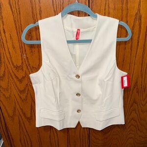 SPANX White Tailored Button Front Vest